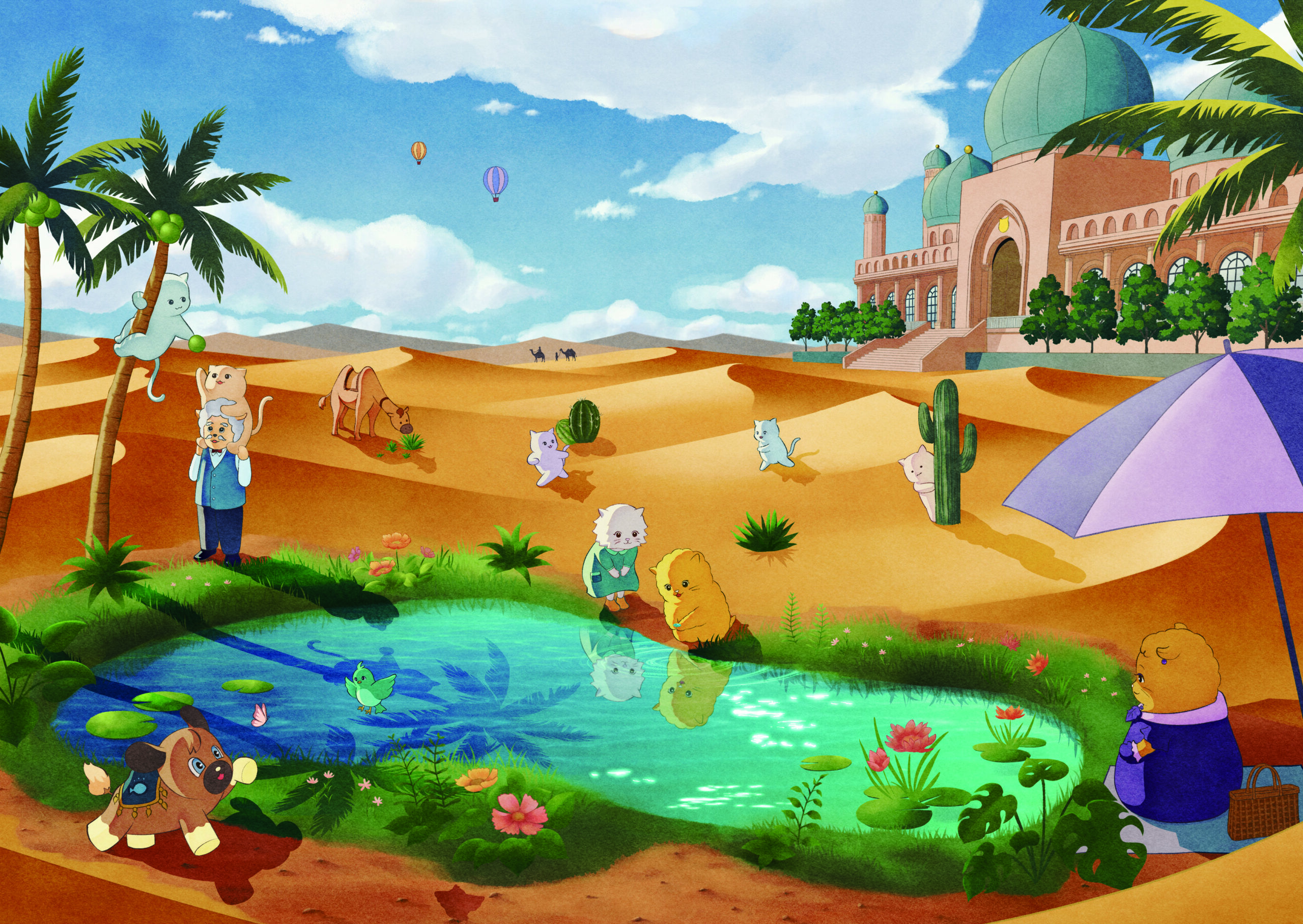 愉快な仲間とオアシスでのひととき